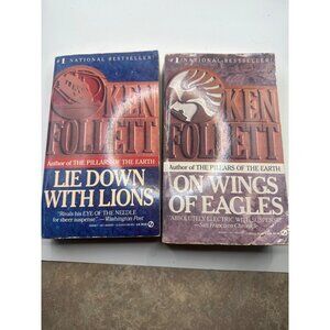 Ken Follett "Lie Down With Lions" & "On Wings Of Eagles" Paperback Set